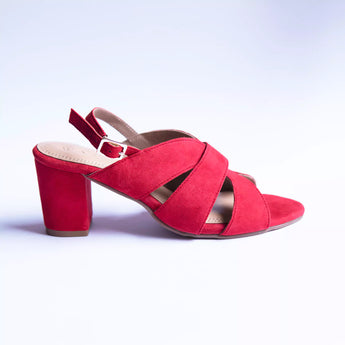 BOLD Red Block Heels 3