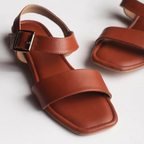 CALM Tan Flat Sandals 1