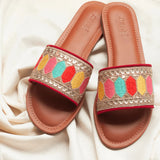 Coloured Embroidered Flats 1