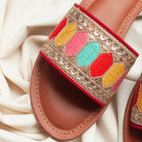 Coloured Embroidered Flats 5