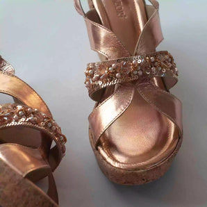 Embellished BOLD Rose Gold Wedges