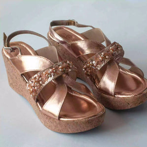 Embellished BOLD Rose Gold Wedges