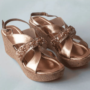 Embellished BOLD Rose Gold Wedges 1