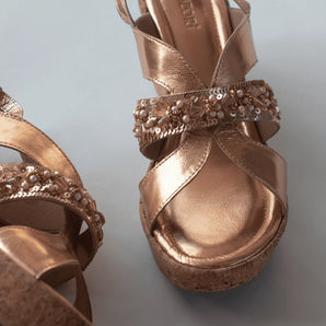 Embellished BOLD Rose Gold Wedges 2