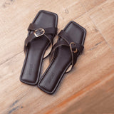 FEARLESS Chocolate Brown Buckle Slides 3