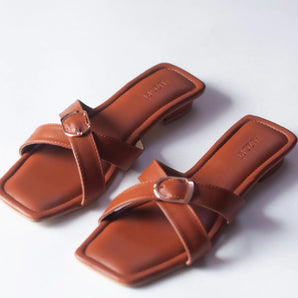 FEARLESS Tan Buckle Slides 1