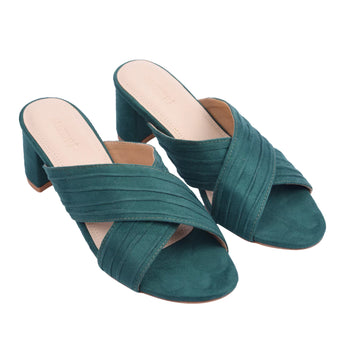 GRACEFUL Emerald Green Block Heels 3