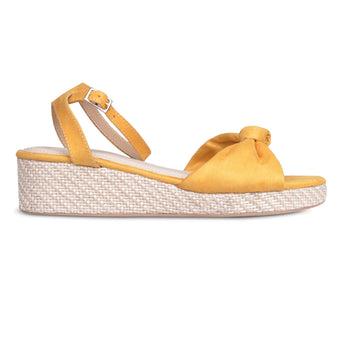 INDEPENDENT Yellow Espadrille Wedges 4