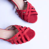 OPTIMISTIC | Red Block Heels 5