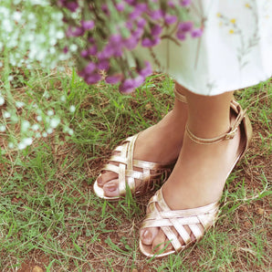 OPTIMISTIC | Rose Gold Block Heels 1