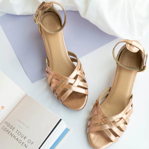 OPTIMISTIC | Rose Gold Block Heels 2