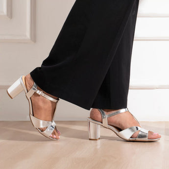 STRONG | Silver Block Heels 1