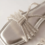 Shiny Knotted Silver Rhinestones Slides 5