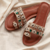 Stone Embellished Jute Flats 4