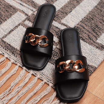 WISE | Black Link Chain Slides 6