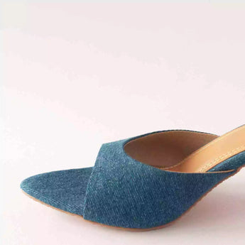 denim pointed kitten toe heels shot