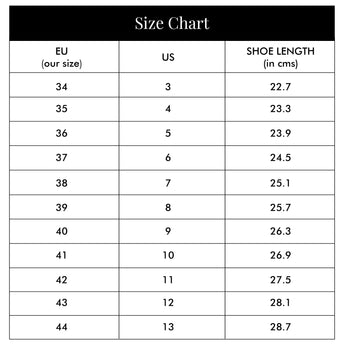 ladies footwear size chart